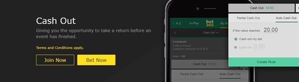 bet365 cash out